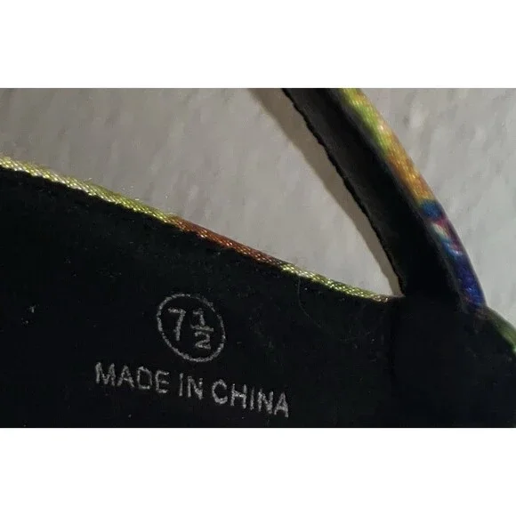 Cathy Din Floral Wateidescentcolor Gold Heels Party Club Retro Spikes Iridescent - Picture 6 of 7